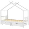 vidaXL Estructura cama ni&ntilde;os y cajones madera maciza blanca 90x200 cm