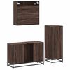 vidaXL Set de muebles ba&ntilde;o 3 pzas madera contrachapada roble marr&oacute;n