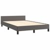 vidaXL Estructura de cama sin colch&oacute;n cuero sint&eacute;tico gris 120x190 cm
