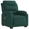 vidaXL Sill&oacute;n reclinable de masaje elevable terciopelo verde oscuro