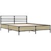 vidaXL Estructura cama madera ingenier&iacute;a metal roble Sonoma 160x200 cm
