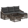 vidaXL Conjunto de sof&aacute;s de jard&iacute;n 5 uds. Gris rat&aacute;n sint&eacute;tico