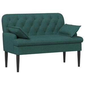 vidaXL Sof&aacute; amoroso con botones acolchados Verde oscuro Tela