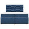 vidaXL Cama box spring con colch&oacute;n tela azul 200x200 cm