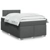 vidaXL Cama box spring con colch&oacute;n tela gris oscuro 120x200 cm