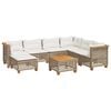 vidaXL Set de sof&aacute;s de jard&iacute;n y cojines 8 piezas rat&aacute;n sint&eacute;tico beige