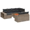 vidaXL Set de sof&aacute;s de jard&iacute;n 11 pzas y cojines rat&aacute;n sint&eacute;tico gris