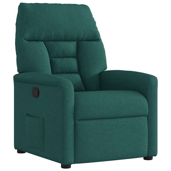 vidaXL Sill&oacute;n reclinable de tela verde oscuro