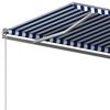 vidaXL Toldo de pie automático azul y blanco 500x300 cm