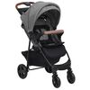vidaXL Carrito de beb&eacute;s 3 en 1 de acero gris claro