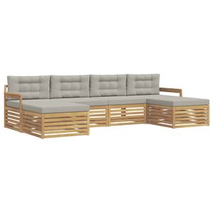 vidaXL Conjunto de sof&aacute;s de exterior 6 uds. Blanco y Gris Claro