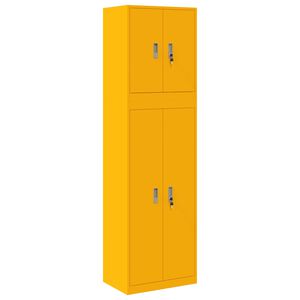 vidaXL Armario de almacenamiento 2 uds. Amarillo Mostaza