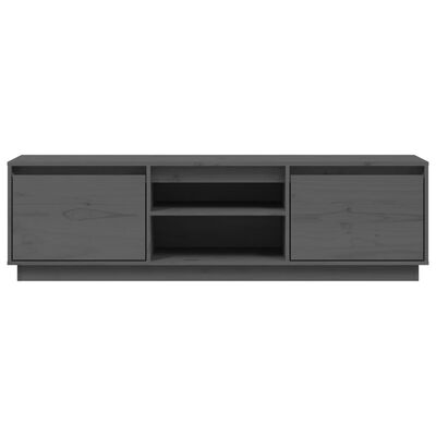 vidaXL Mueble de TV de madera maciza de pino gris 140x35x40 cm