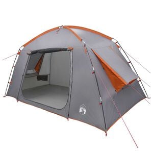 vidaXL Tienda Caba&ntilde;a Gris y naranja 300 x 210 x 156 cm Poli&eacute;ster