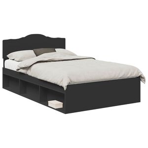 vidaXL Estructura de cama Negro 135 x 190 cm Madera de pino macizo