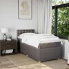 vidaXL Cama box spring con colch&oacute;n tela gris taupe 90x200 cm