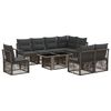 vidaXL Conjunto de sof&aacute;s de jard&iacute;n 9 uds. Gris y Gris Oscuro