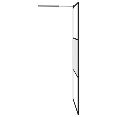 vidaXL Mampara ducha accesible vidrio ESG esmerilado negro 115x195 cm