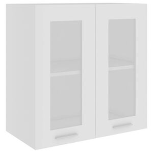 vidaXL Vitrina colgante de madera de ingenier&iacute;a "Lyon" blanca 60x31x60 cm