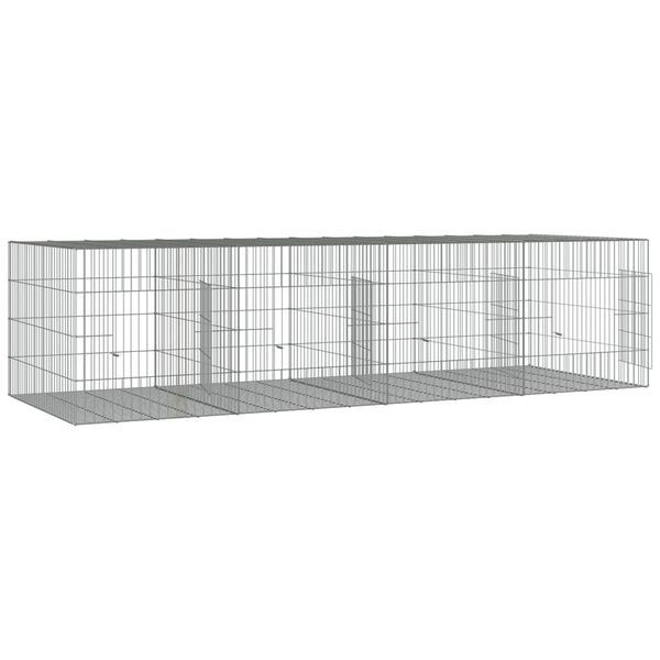 vidaXL Jaula para conejos 4 paneles hierro galvanizado 217x79x54 cm