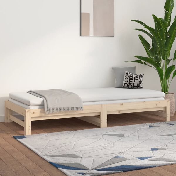 vidaXL Sof&aacute; cama extra&iacute;ble madera maciza de pino 2x(80x200) cm