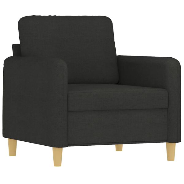 vidaXL Sill&oacute;n con taburete tela negro 60 cm