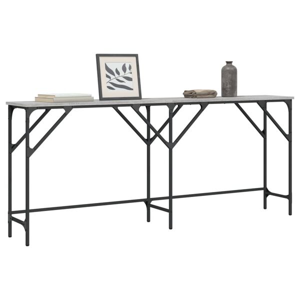 vidaXL Mesa consola madera de ingenier&iacute;a gris Sonoma 180x29x75 cm