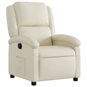 vidaXL Sill&oacute;n reclinable de piel sint&eacute;tica color crema