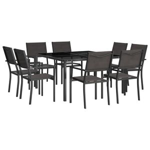 vidaXL Juego de comedor de jard&iacute;n 9 piezas acero
