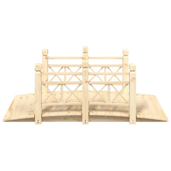 vidaXL Puente de jardín con barandillas madera de abeto 150x67x56cm