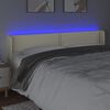 vidaXL Cabecero con LED cuero sint&eacute;tico crema 163x16x78/88 cm