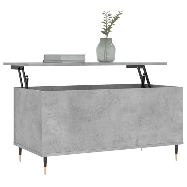 vidaXL Mesa de centro madera contrachapada gris hormig&oacute;n 90x44,5x45 cm