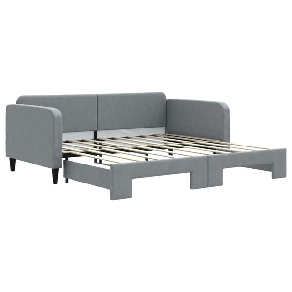 vidaXL Sofá cama nido tela gris claro 90x190 cm