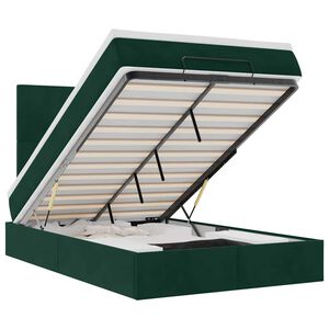 vidaXL Estructura cama otomana colchones terciopelo verde oscuro