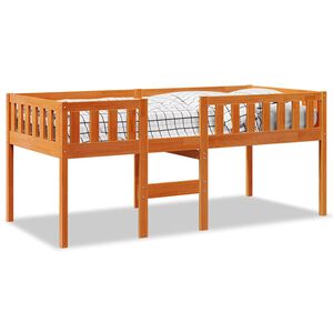 vidaXL Cama para ni&ntilde;os sin colch&oacute;n madera maciza pino marr&oacute;n 90x190 cm