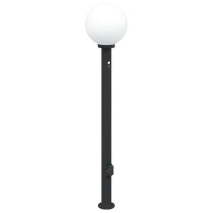 vidaXL Baliza luminosa con sensor y toma de corriente, 120 cm, color negro, IP44
