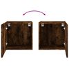 vidaXL Muebles de TV pared 2 uds madera roble ahumado 40,5x30x40 cm