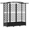 vidaXL Cama elevada con trellis y techo Negro 163 x 40 x 123 cm PP