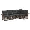 vidaXL Conjunto de sof&aacute;s de jard&iacute;n 5 uds. Gris rat&aacute;n sint&eacute;tico