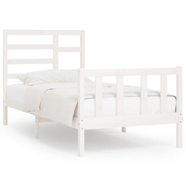 vidaXL Estructura cama sin colchón madera maciza pino blanca 100x200cm