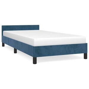vidaXL Estructura de cama sin colch&oacute;n terciopelo azul oscuro 90x190 cm
