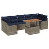 vidaXL Conjunto de sof&aacute;s de jard&iacute;n 8 uds. Gris y azul marino