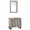 vidaXL Juego de Muebles de Ba&ntilde;o 2 pcs Blanco Madera de mango maciza