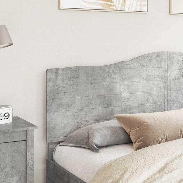 vidaXL Cabecero Gris Concreto 200 cm Madera contrachapada