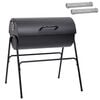 vidaXL Parrilla de barril con 2 rejillas de cocci&oacute;n 3 pcs Metal Negro