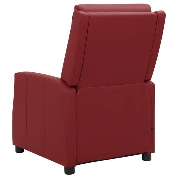 vidaXL Sill&oacute;n de masaje de cuero sint&eacute;tico rojo tinto