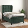 vidaXL Cama box spring con colch&oacute;n terciopelo verde oscuro 100x200 cm