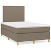 vidaXL Cama box spring con colch&oacute;n y LED tela gris taupe 120x190 cm