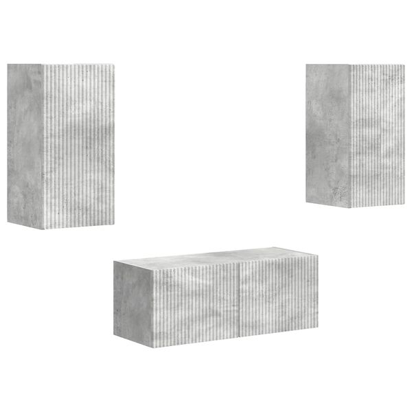 vidaXL Conjunto de mueble de TV 2 pcs Gris Concreto