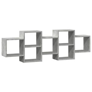 vidaXL Estante de pared madera ingenier&iacute;a gris hormig&oacute;n 129x18x42 cm